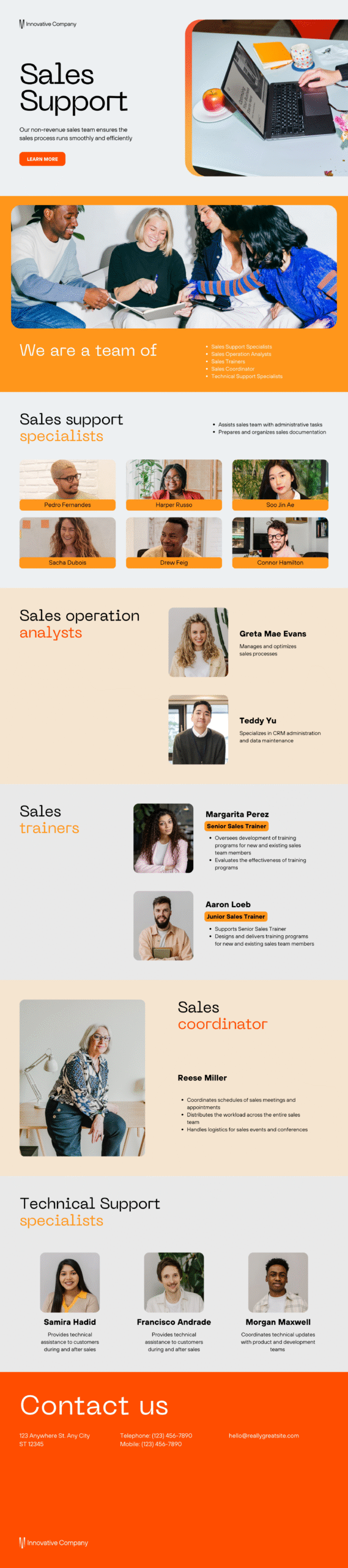 website templates- Sales Team Website